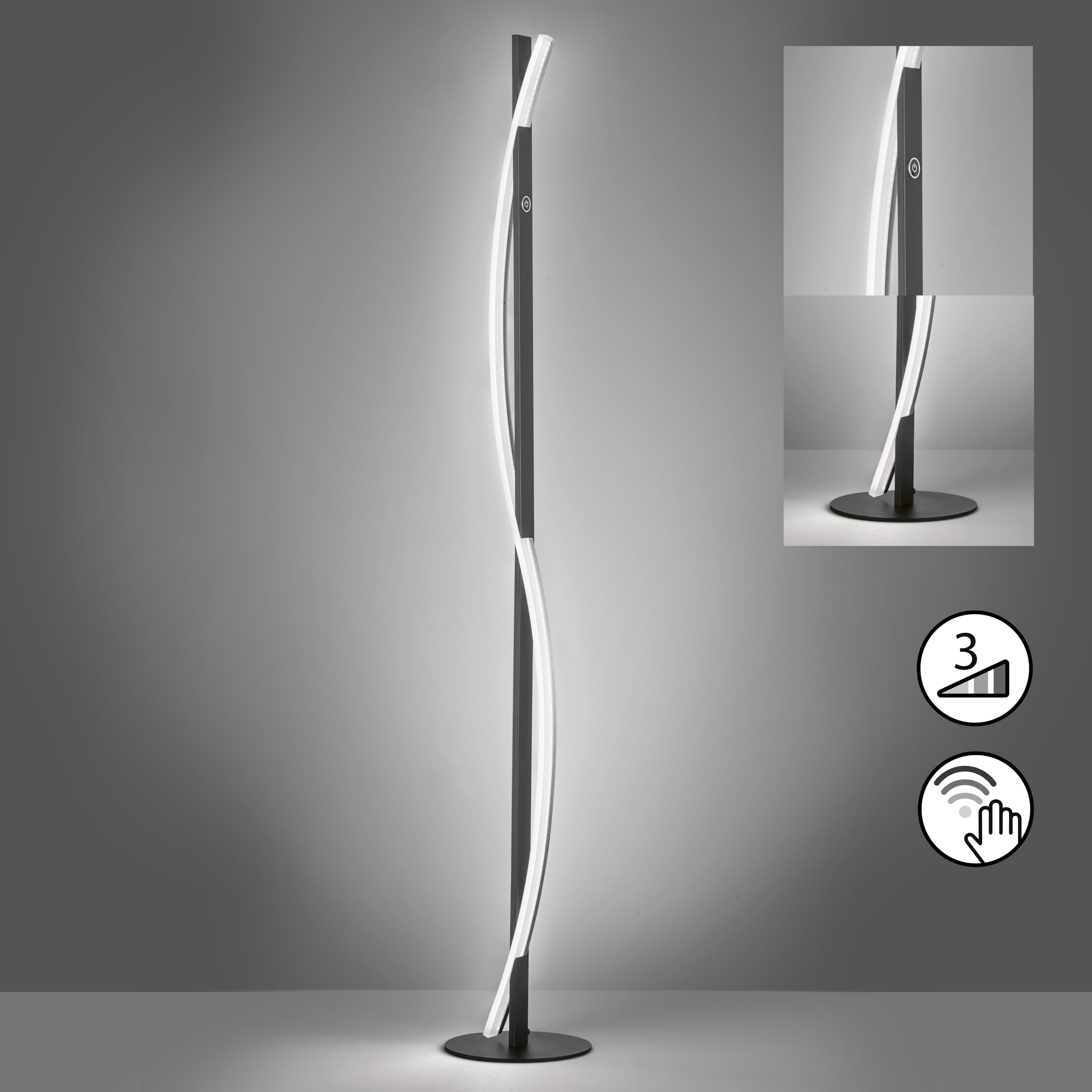 fischer-honsel-bridge-stehleuchte-sandschwarz-nickel-matt-144-5-cm-led-2900-lm image 2
