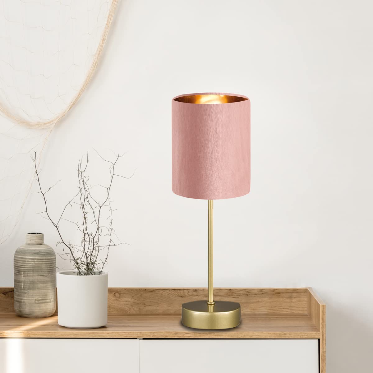 fischer-honsel-aura-tischleuchte-34-cm-gold-samt-schirm-ros-e14 image 3