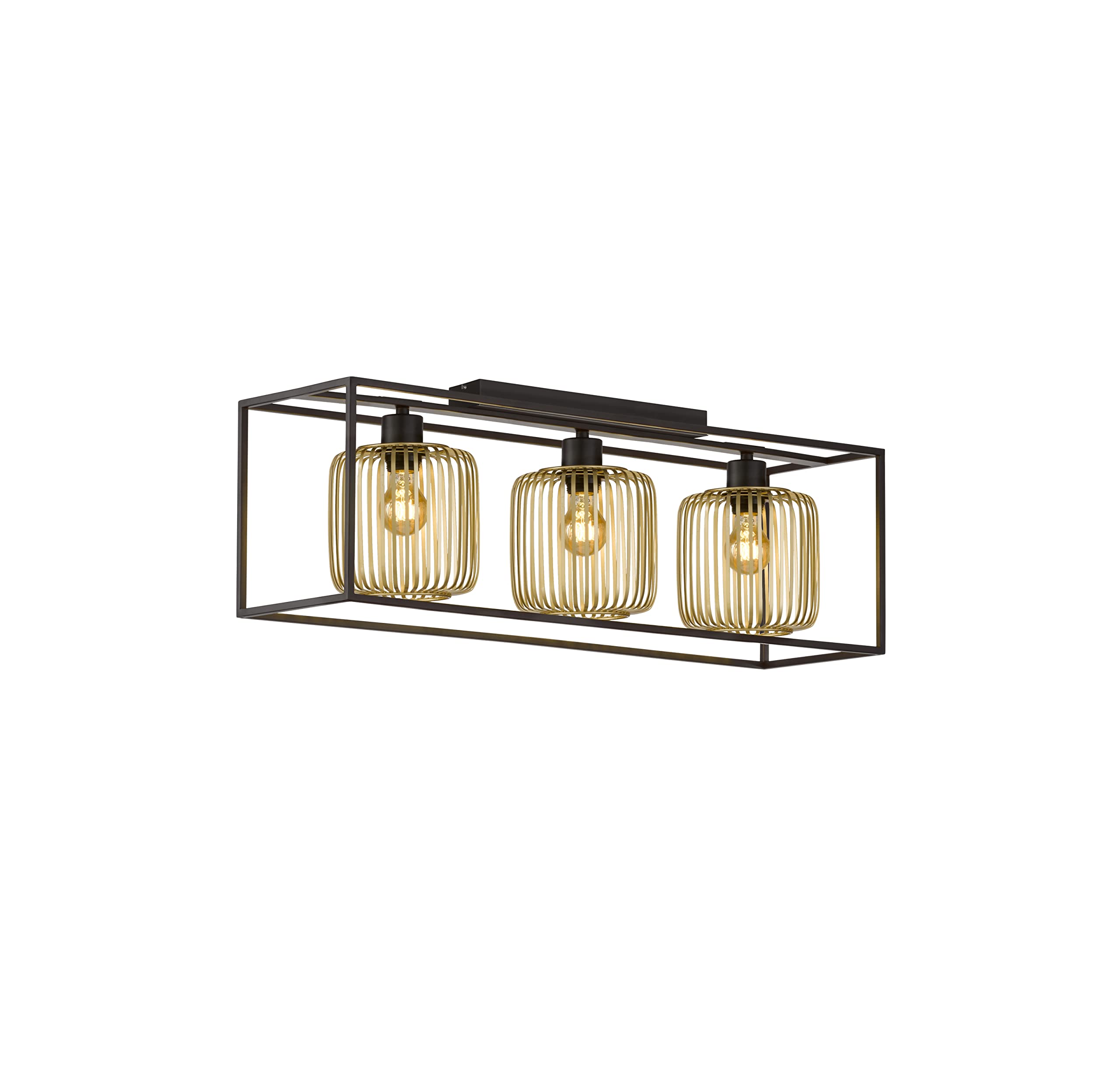 fischer-honsel-deckenleuchte-sandschwarz-gold-3x-e27 image 1