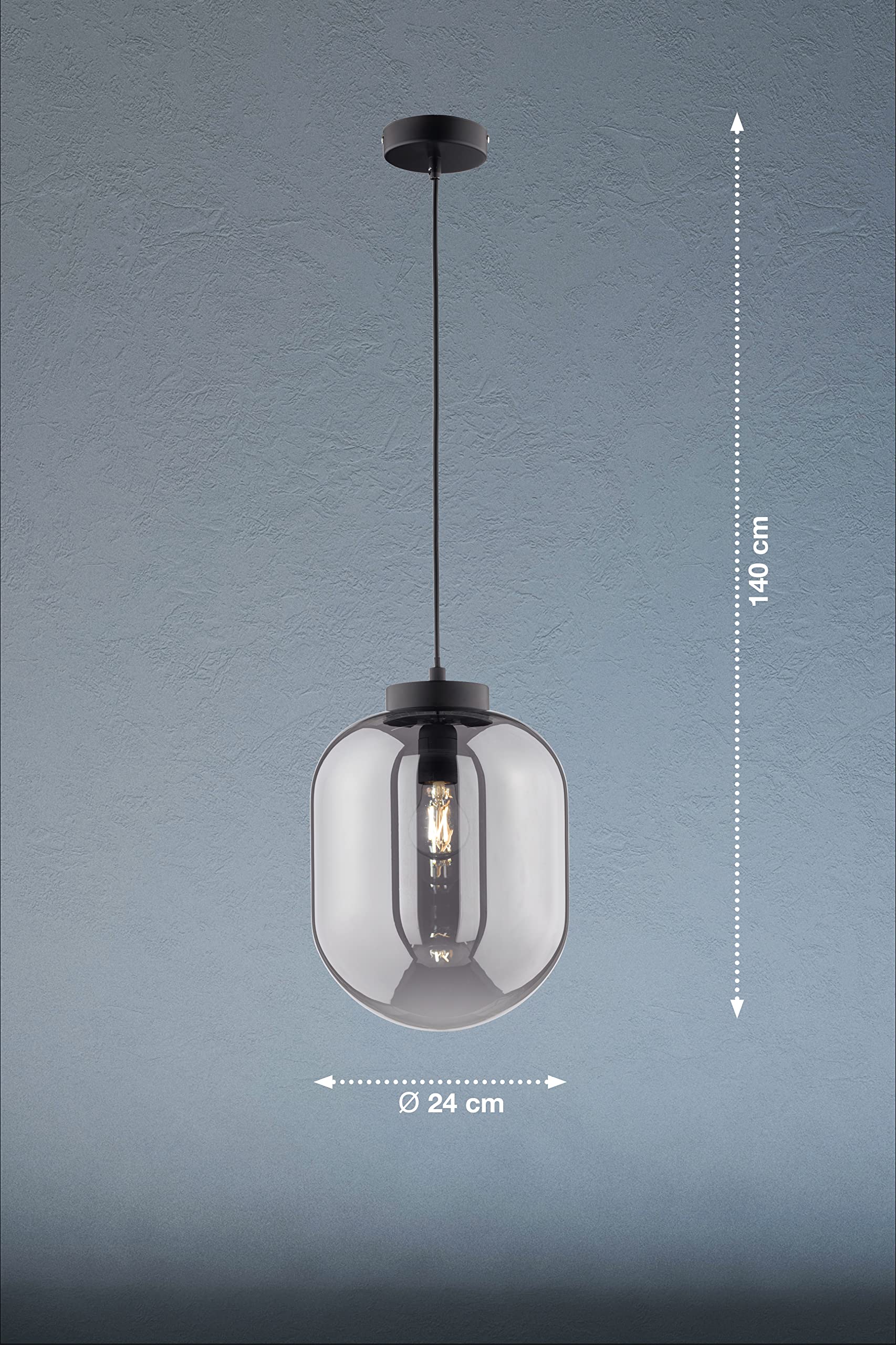 fischer-honsel-regi-60710-pendelleuchte-rauchglas-schwarz-matt-e27 image 2