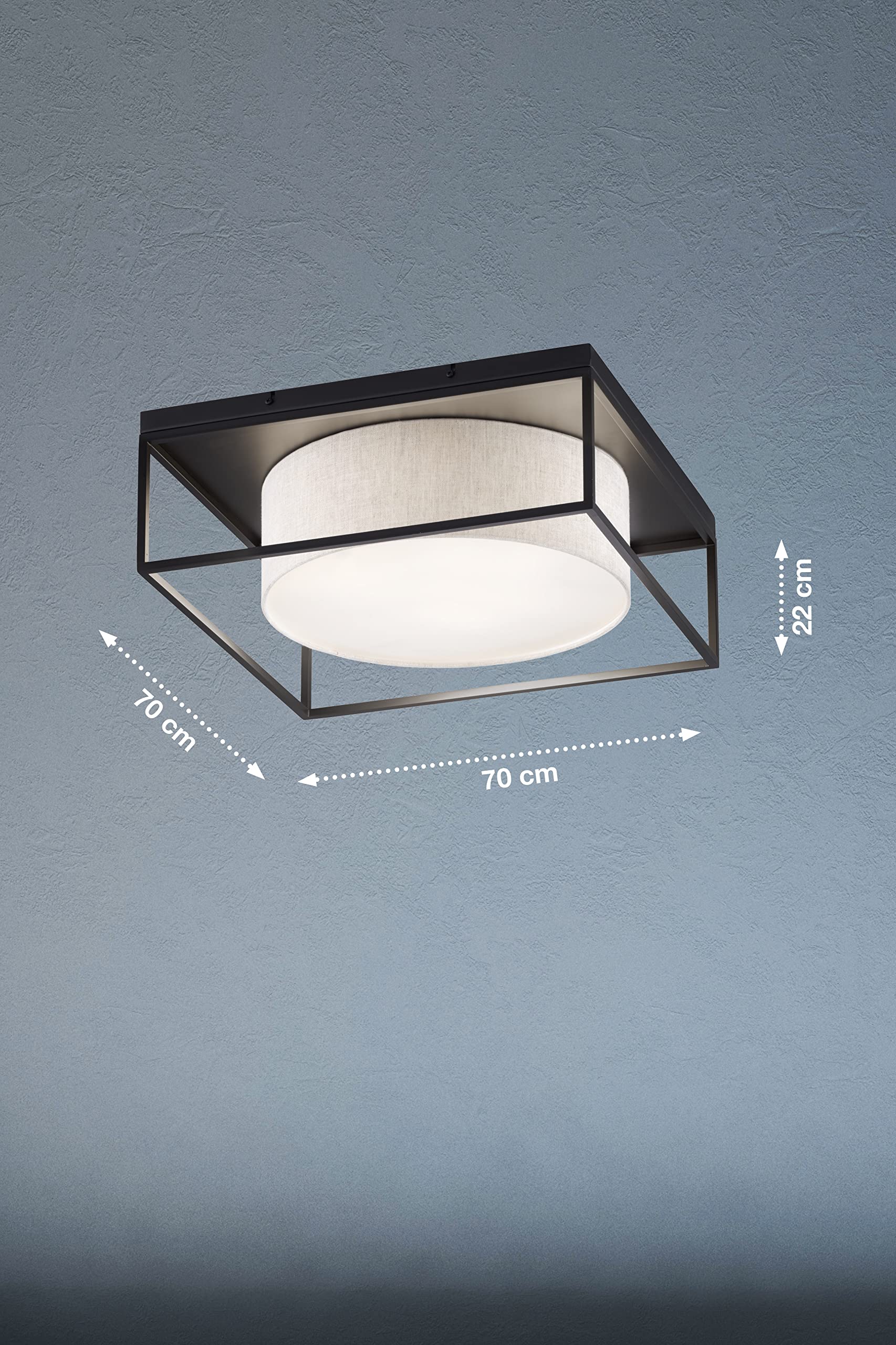 fischer-honsel-carre-deckenleuchte-70x70-cm-sandschwarz-leinen image 2