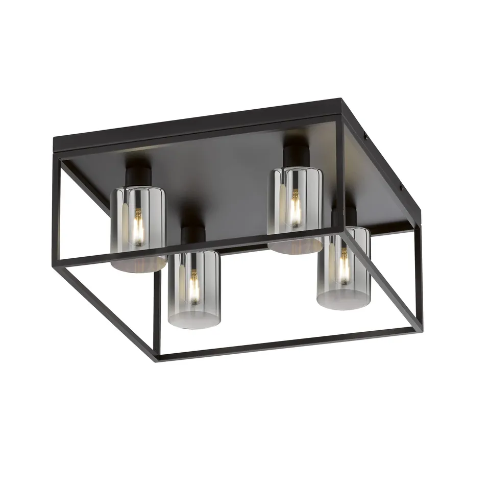 fischer-honsel-iska-deckenleuchte-45-cm-sandschwarz-rauchglas image 1