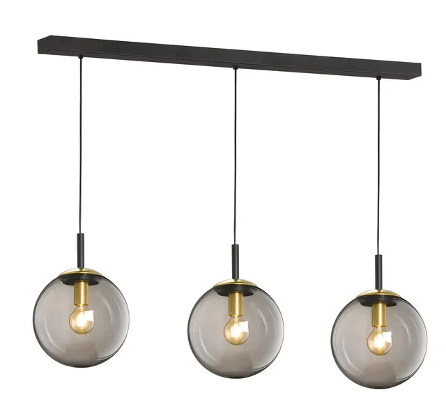 fischer-honsel-dini-pendelleuchte-3-flammig-schwarz-altmessing-rauchglas image 1