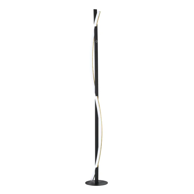 fischer-honsel-bridge-stehleuchte-sandschwarz-goldfarben-160-cm-led-25w image 1