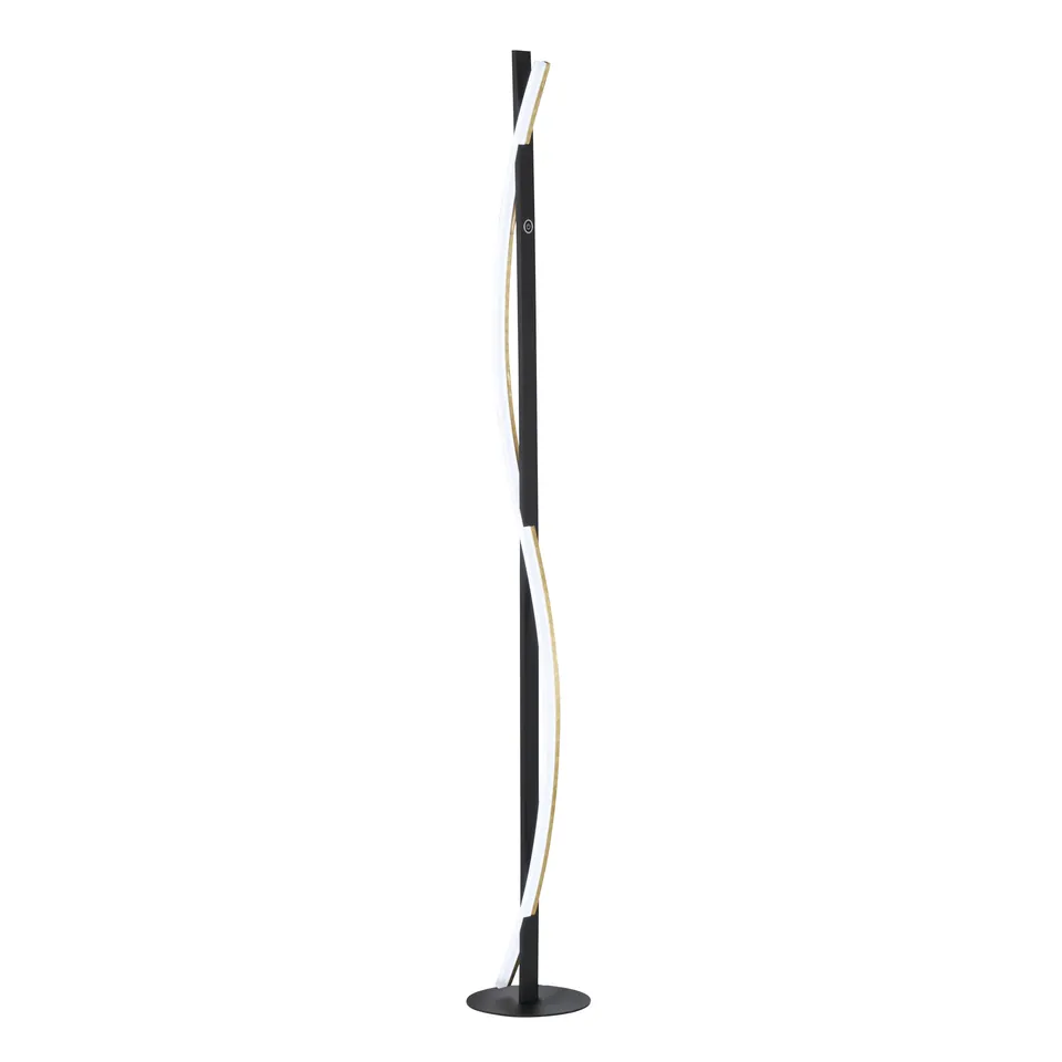 fischer-honsel-bridge-stehleuchte-sandschwarz-goldfarben-160-cm-led-25w image 1
