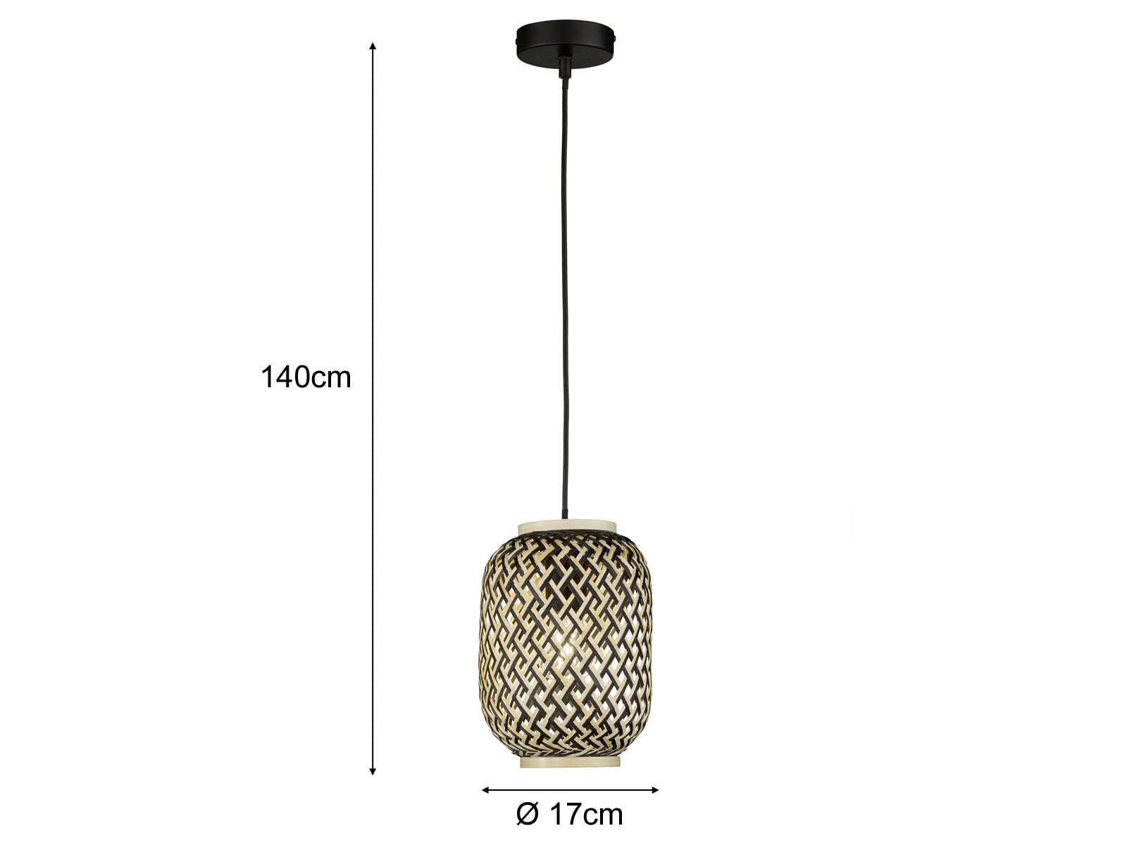 fischer-honsel-hummel-pendelleuchte-bambus-natur-e27-17-cm image 4