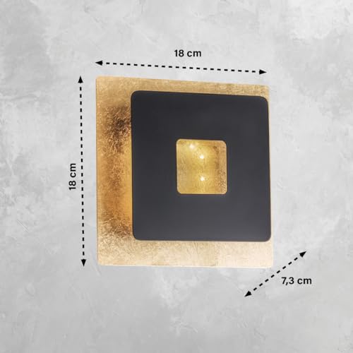 fischer-honsel-hennes-wandleuchte-blattgoldfarben-sandschwarz-led-7w-3000k image 5