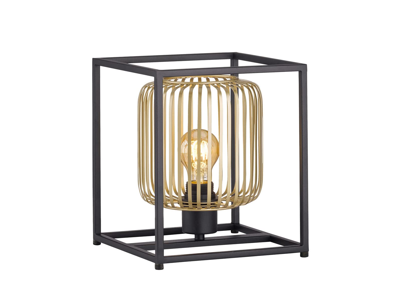 fischer-honsel-tischleuchte-sandschwarz-gold-1x-e27 image 1