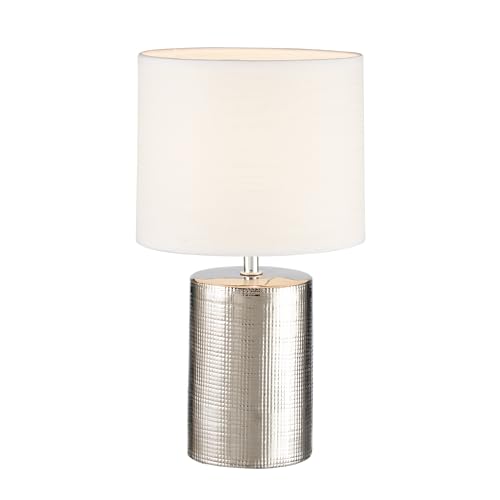 fischer-honsel-prata-tischleuchte-e14-silber-antik-mit-schirm-wei-35-cm image 5