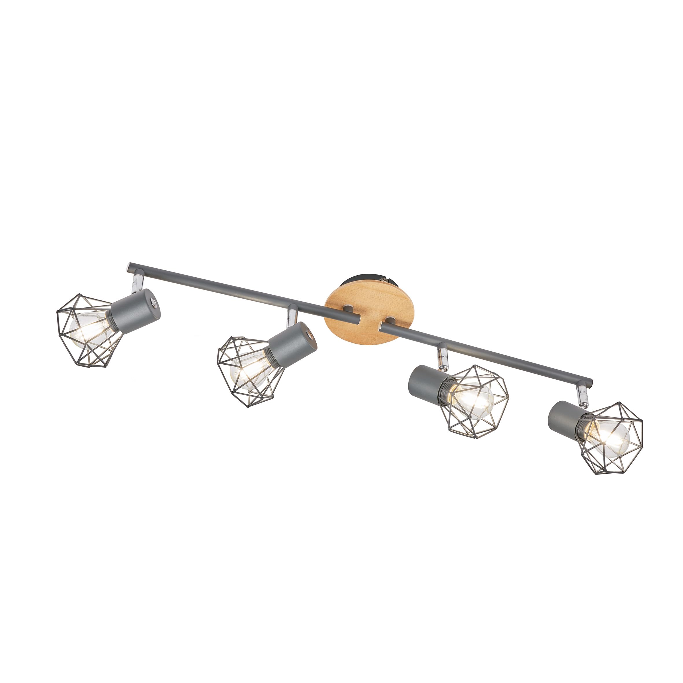 fischer-honsel-ran-deckenbogen-grau-matt-chrom-eicheoptik-4x-e14 image 1