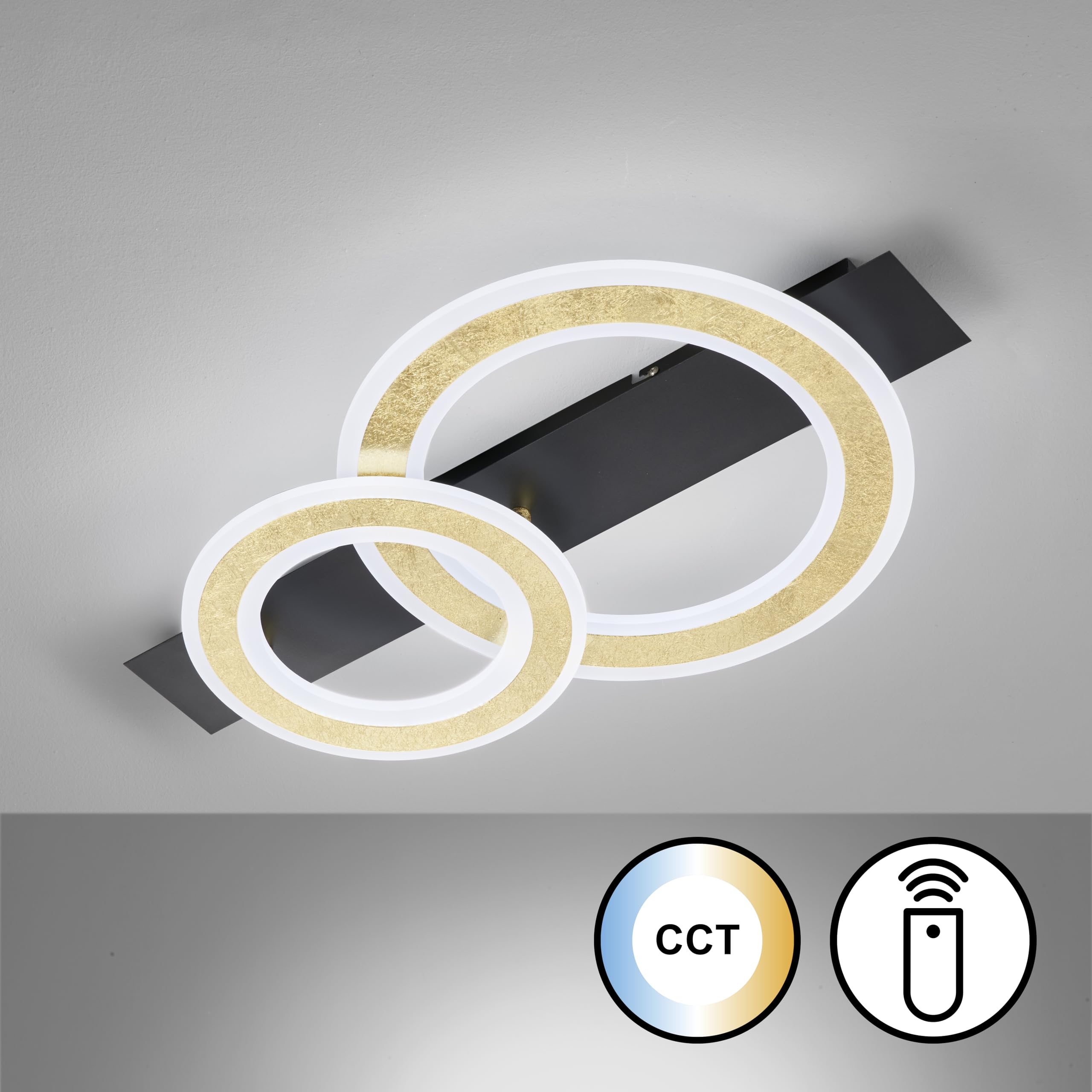 fischer-honsel-circle-led-deckenleuchte-sandschwarz-gold-61-cm-dimmbar-cct image 2