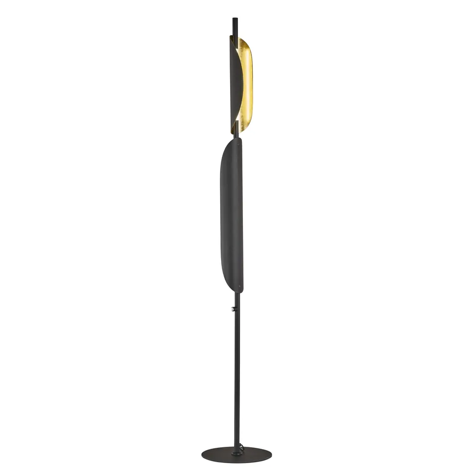 fischer-honsel-skal-stehleuchte-155-cm-schwarz-gold-dimmbar image 1