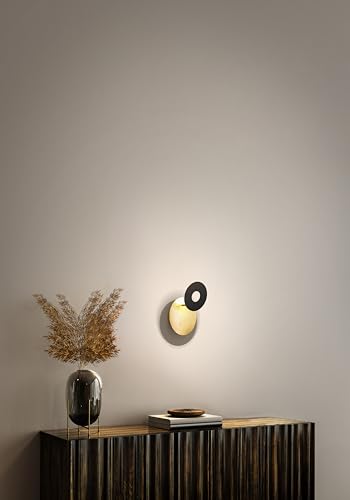 fischer-honsel-hennes-led-wandleuchte-blattgold-sandschwarz-schwenkbarer-spot image 8