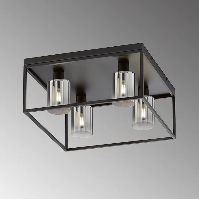 fischer-honsel-iska-deckenleuchte-45-cm-sandschwarz-rauchglas image 8