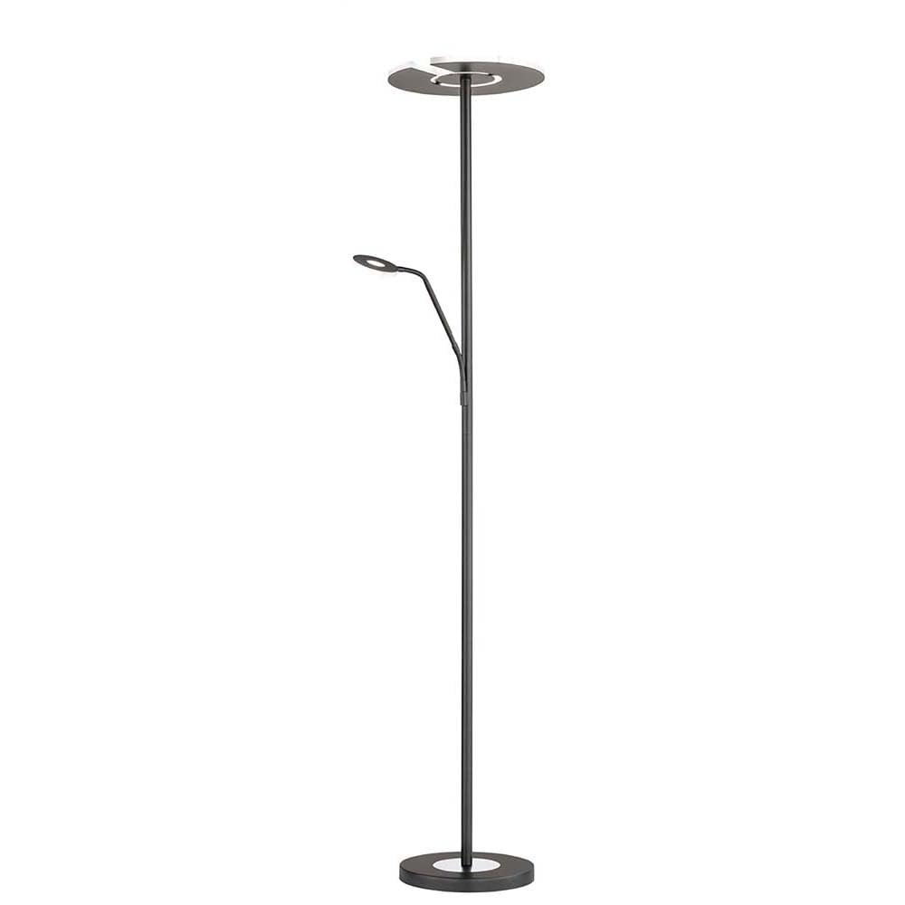 fischer-honsel-dent-stehleuchte-schwarz-deckenfluter-mit-lesearm-dimmbar image 1
