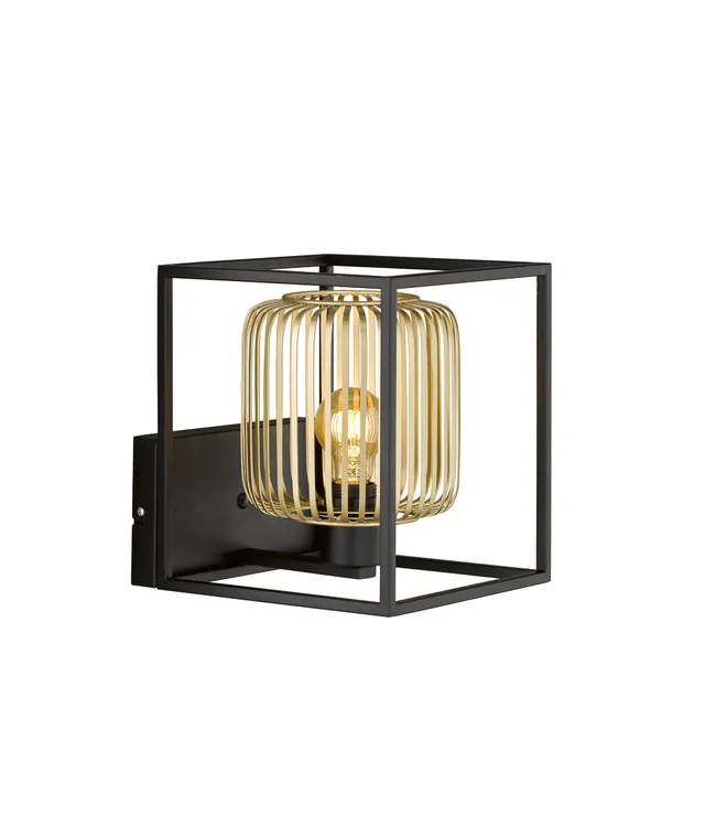 fischer-honsel-wandleuchte-sandschwarz-gold-1x-e27 image 1