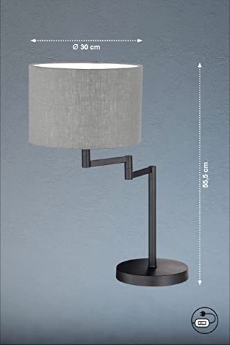 fischer-honsel-rota-tischleuchte-e27-sandschwarz-grau-30cm image 8
