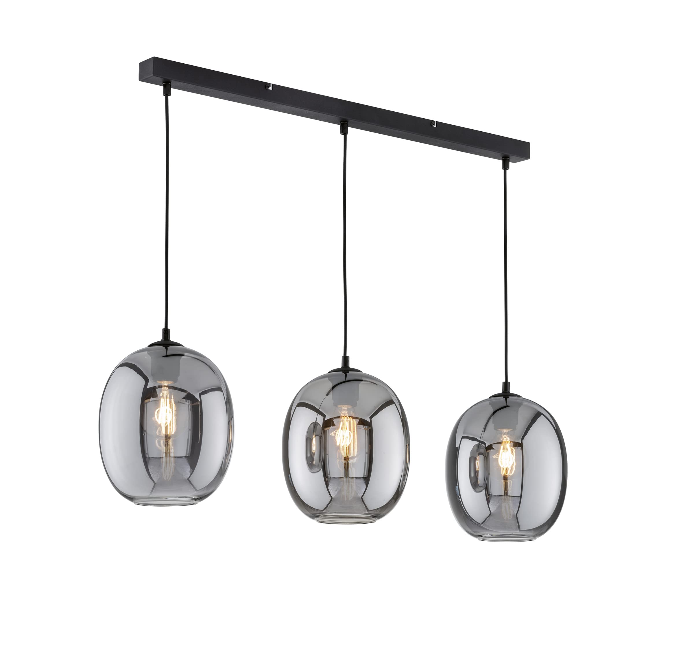 fischer-honsel-nayla-pendelleuchte-3-flammig-sandschwarz-rauchglas image 1
