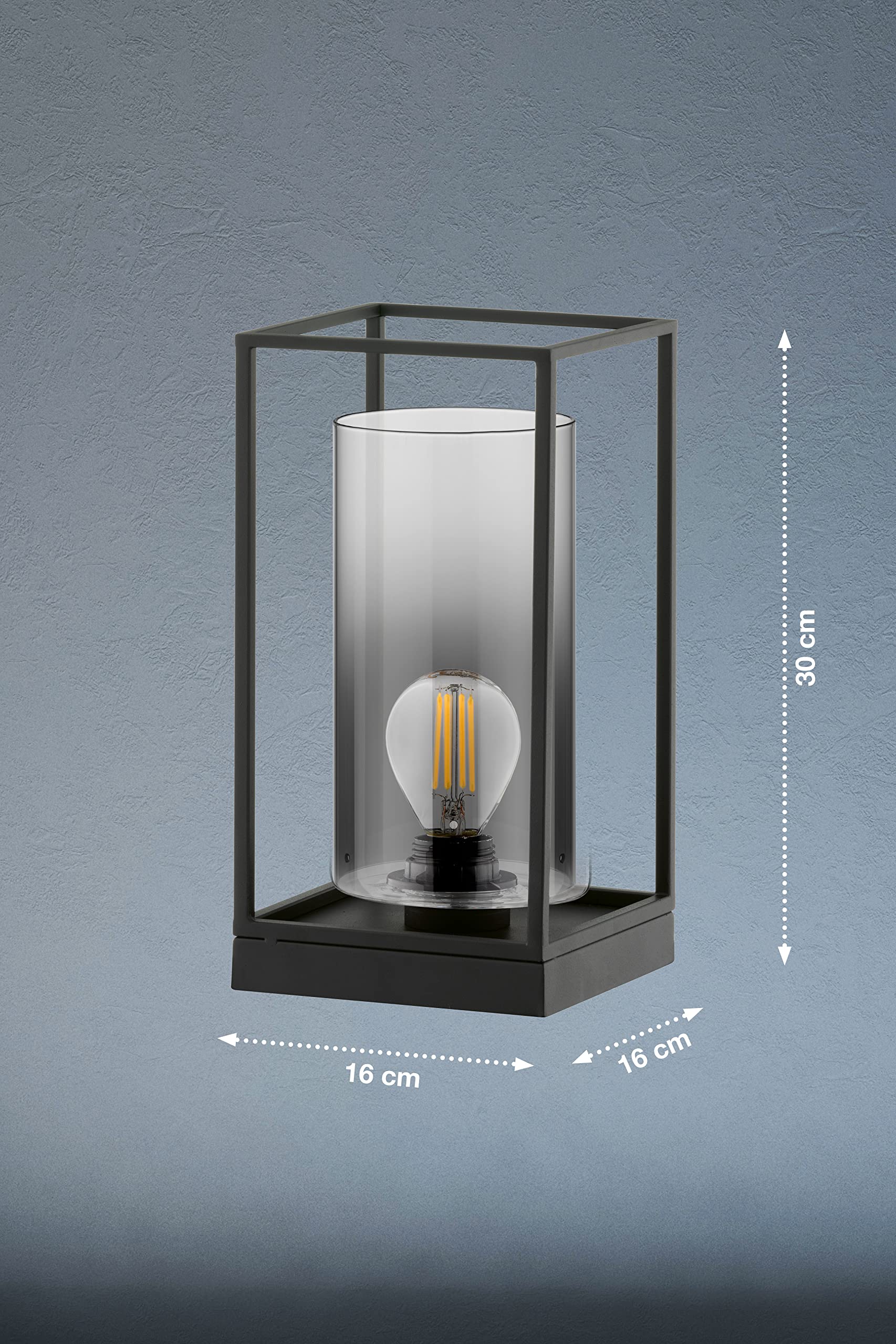 fischer-honsel-samu-tischleuchte-sandschwarz-rauchglas-16x16x30-cm-e27 image 2