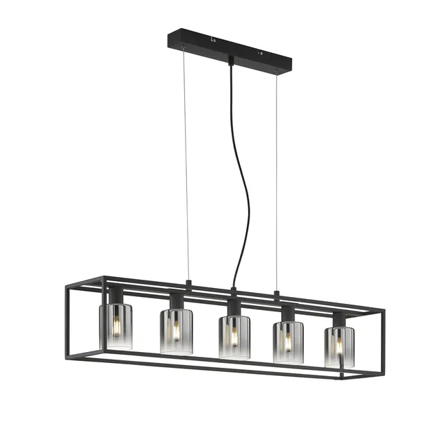 fischer-honsel-iska-pendelleuchte-95-cm-sandschwarz-rauchglas-h-heneinstellbar image 1