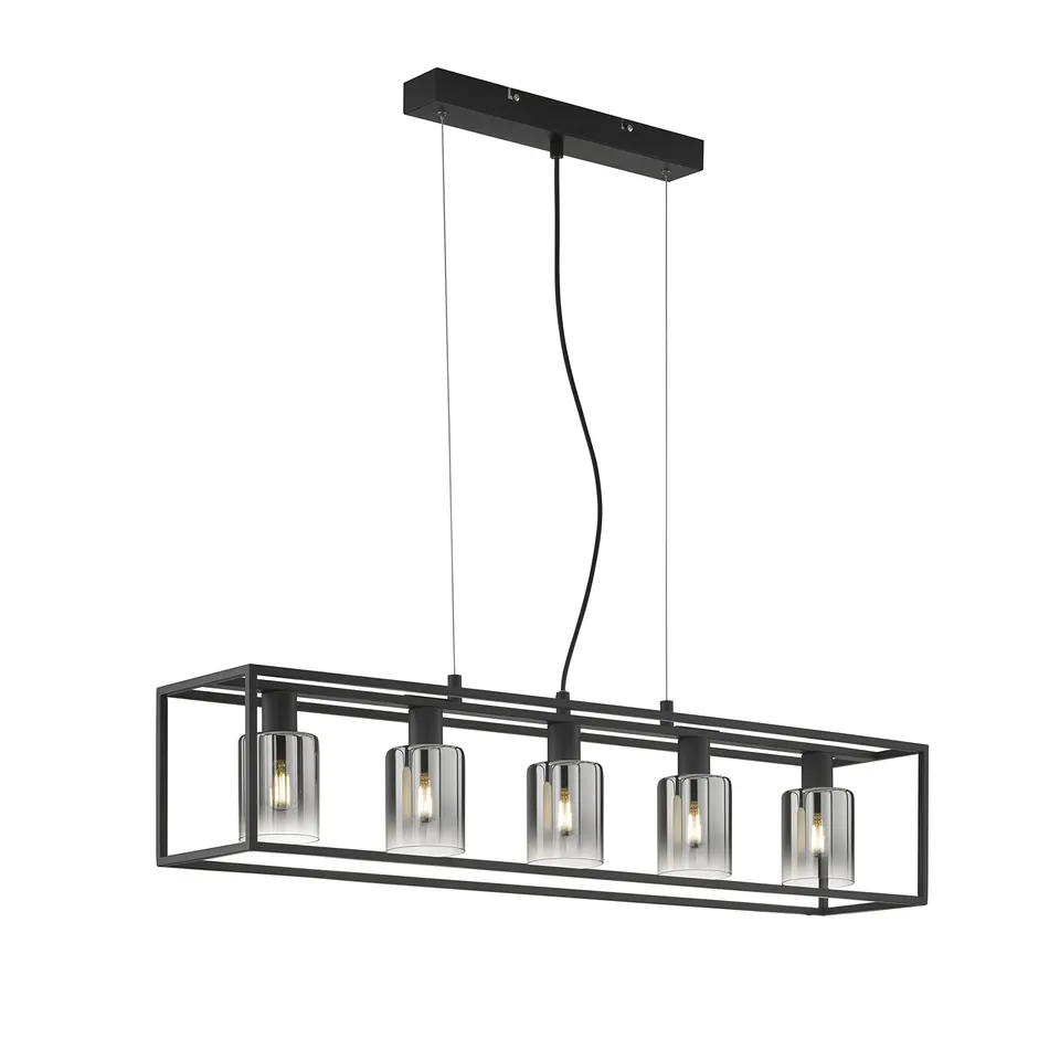 fischer-honsel-iska-pendelleuchte-95-cm-sandschwarz-rauchglas-h-heneinstellbar image 1