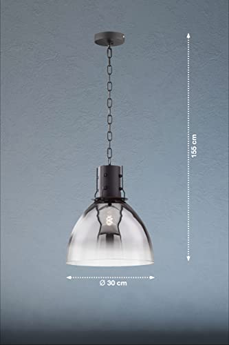 fischer-honsel-londo-pendelleuchte-sandschwarz-matt-rauchglas-d-30-cm-e27 image 6