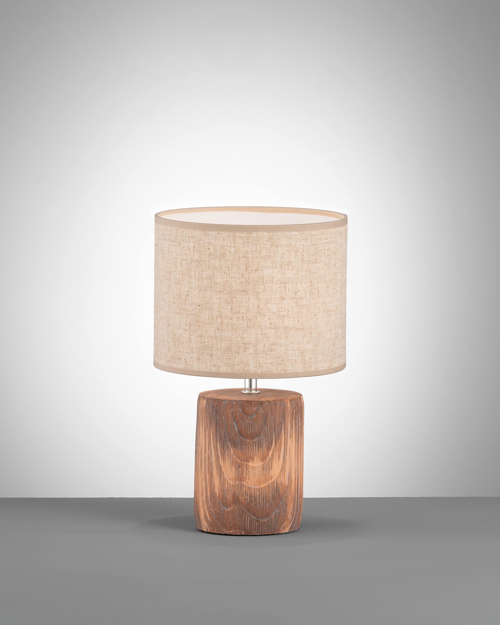 fischer-honsel-malik-tischleuchte-35-cm-beton-holz-look-schirm-sand-e14 image 5