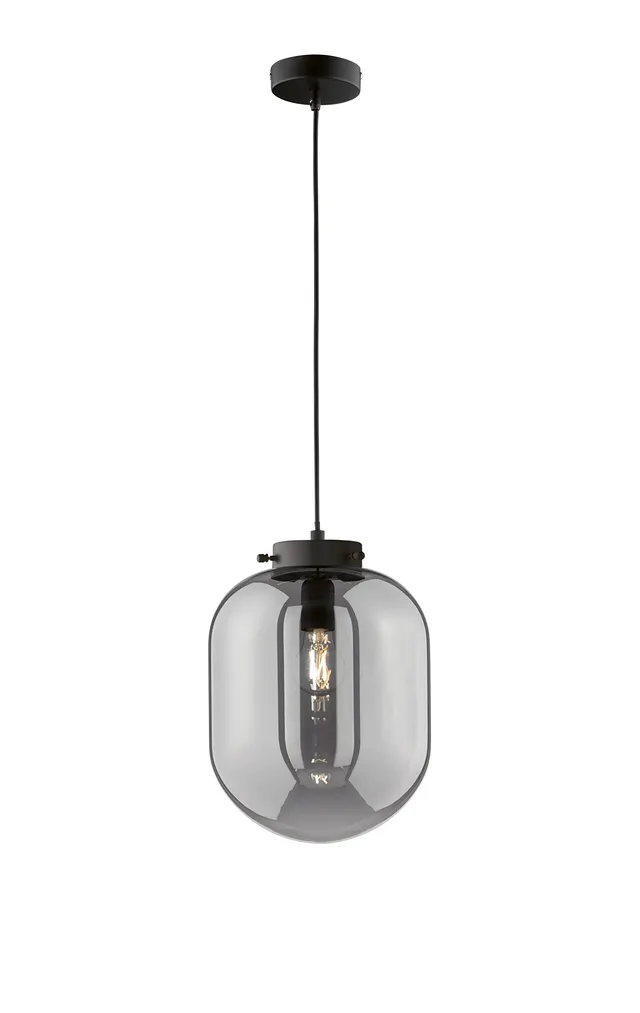 fischer-honsel-regi-pendelleuchte-schwarz-matt-rauchglas-e27 image 1