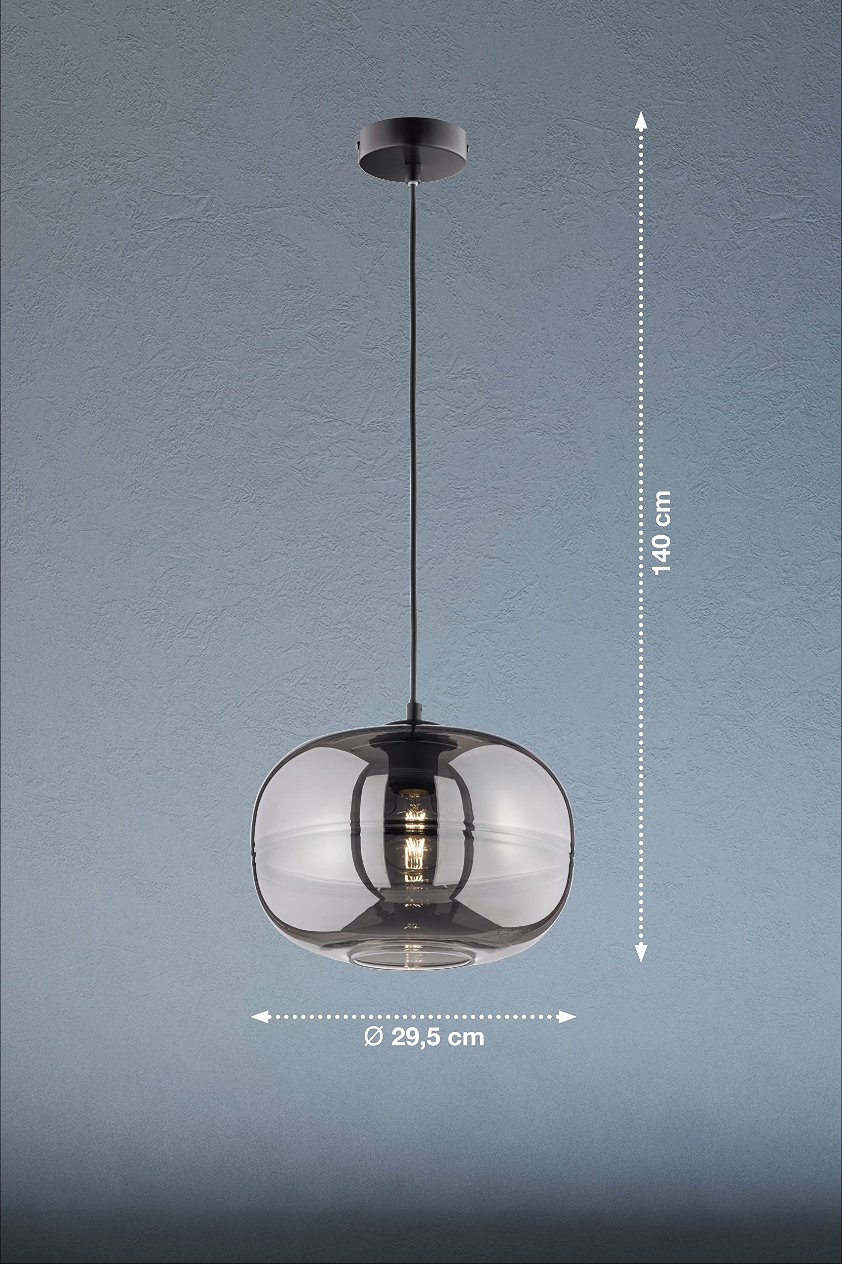 fischer-honsel-ink-pendelleuchte-e27-rauchglas-schwarz-matt-29-5-cm image 2