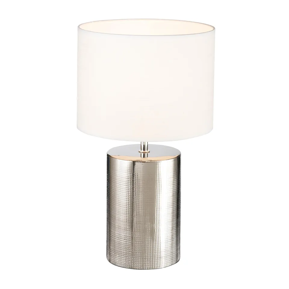 fischer-honsel-prata-tischleuchte-silberfarben-antik-wei-leinen-h-43-cm image 1