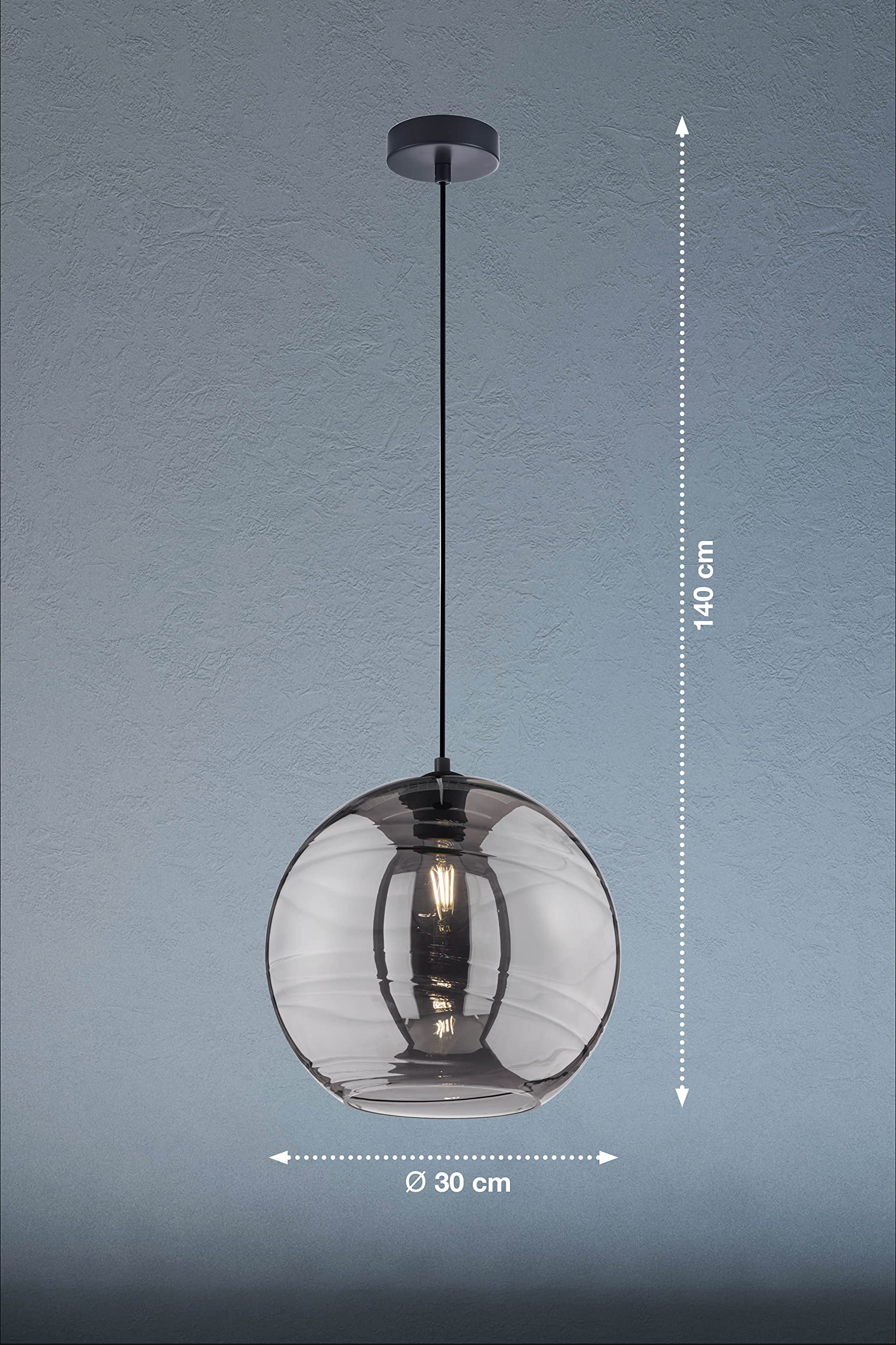 fischer-honsel-opie-pendelleuchte-rauchglas-30-cm-e27 image 2
