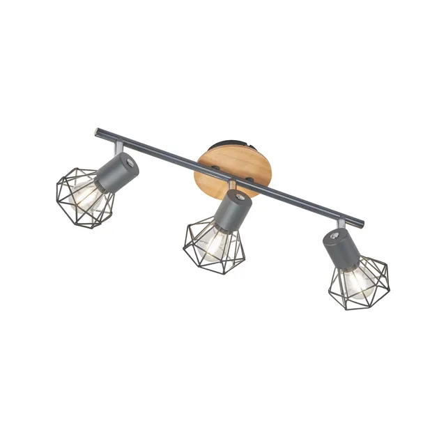 fischer-honsel-ran-spotschiene-3-flammig-grau-chrom-eiche-42-cm image 1