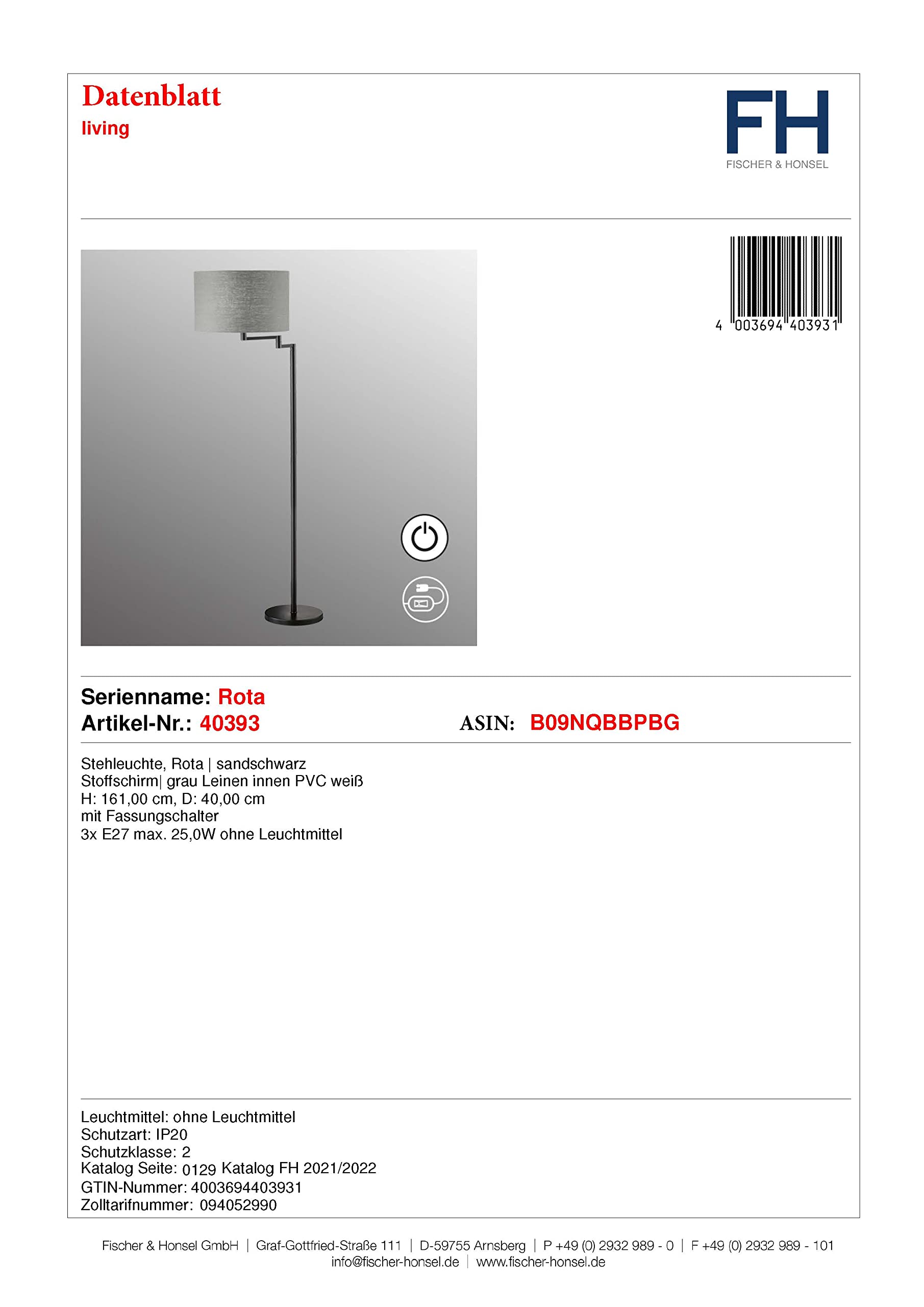 fischer-honsel-rota-stehleuchte-3-flammig-leinen-grau-h-151-cm image 4