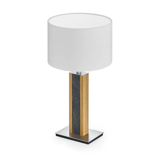 herzblut-karl-g-tischlampe-mit-applikation-in-granitoptik-holz-runder-schirm image 1