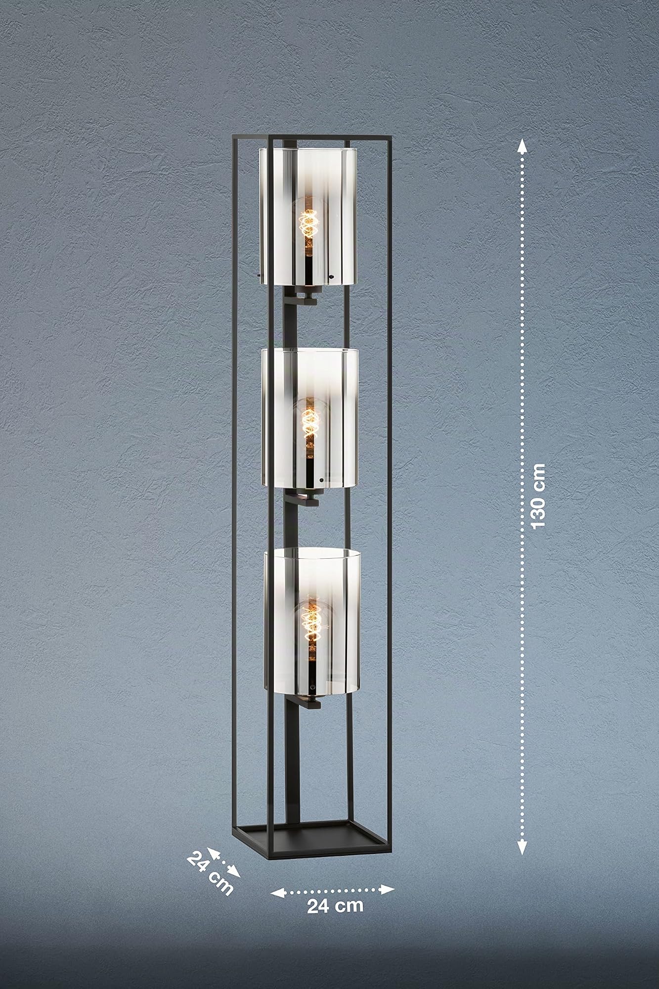 fischer-honsel-samu-stehleuchte-130-cm-sandschwarz-rauchglas-3x-e27 image 2