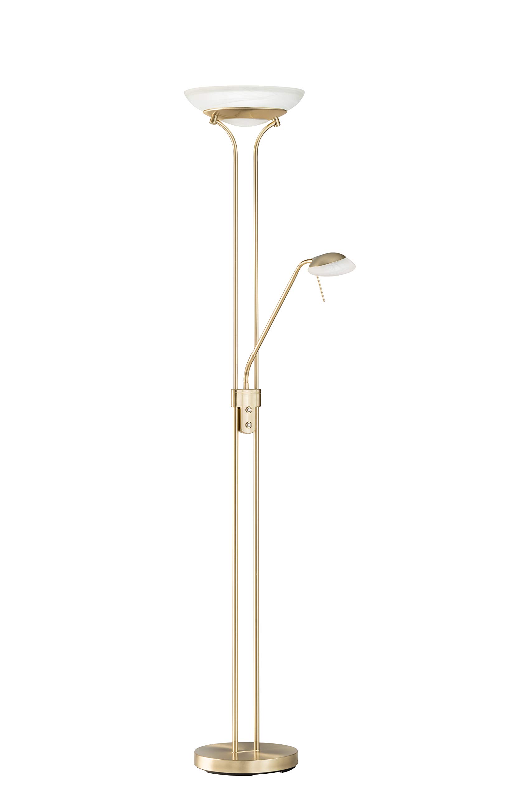 fischer-honsel-pool-tw-stehleuchte-fluter-28w-leselicht-5w-messingfarben-dimmbar image 1