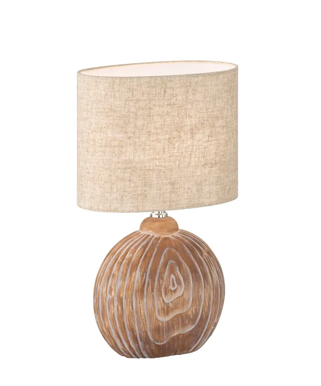 fischer-honsel-tobse-tischleuchte-e14-keramik-holzfarben-23x13x39cm image 1