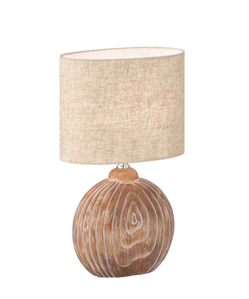 fischer-honsel-tobse-tischleuchte-e14-keramik-holzfarben-23x13x39cm image 1