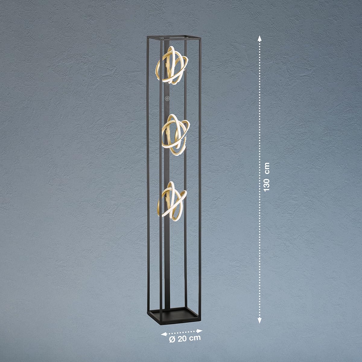 fischer-honsel-gisi-stehleuchte-schwarz-matt-gold-130-cm-led-4600-lm-dimmbar image 2
