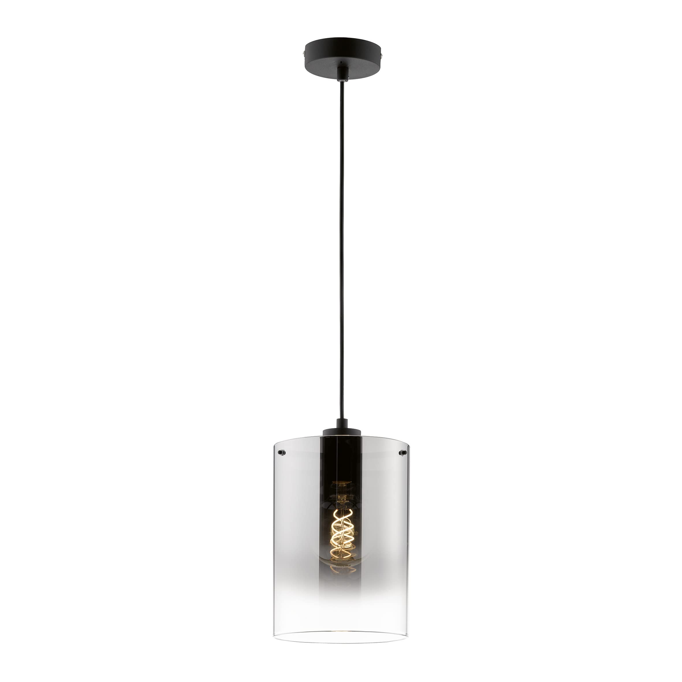fischer-honsel-samu-pendelleuchte-sandschwarz-rauchglas-18-cm-e27 image 1