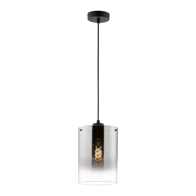 fischer-honsel-samu-pendelleuchte-sandschwarz-rauchglas-18-cm-e27 image 1