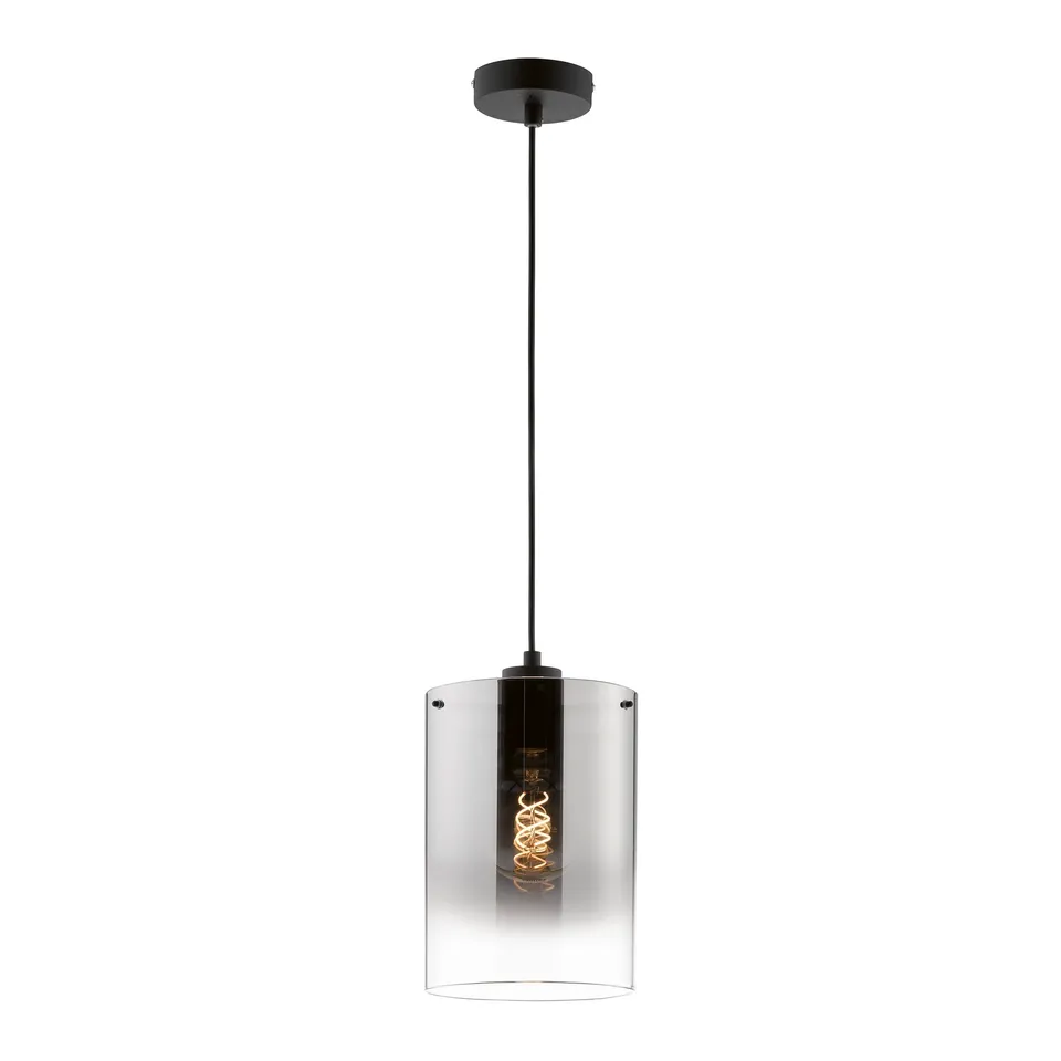 fischer-honsel-samu-pendelleuchte-sandschwarz-rauchglas-18-cm-e27 image 1