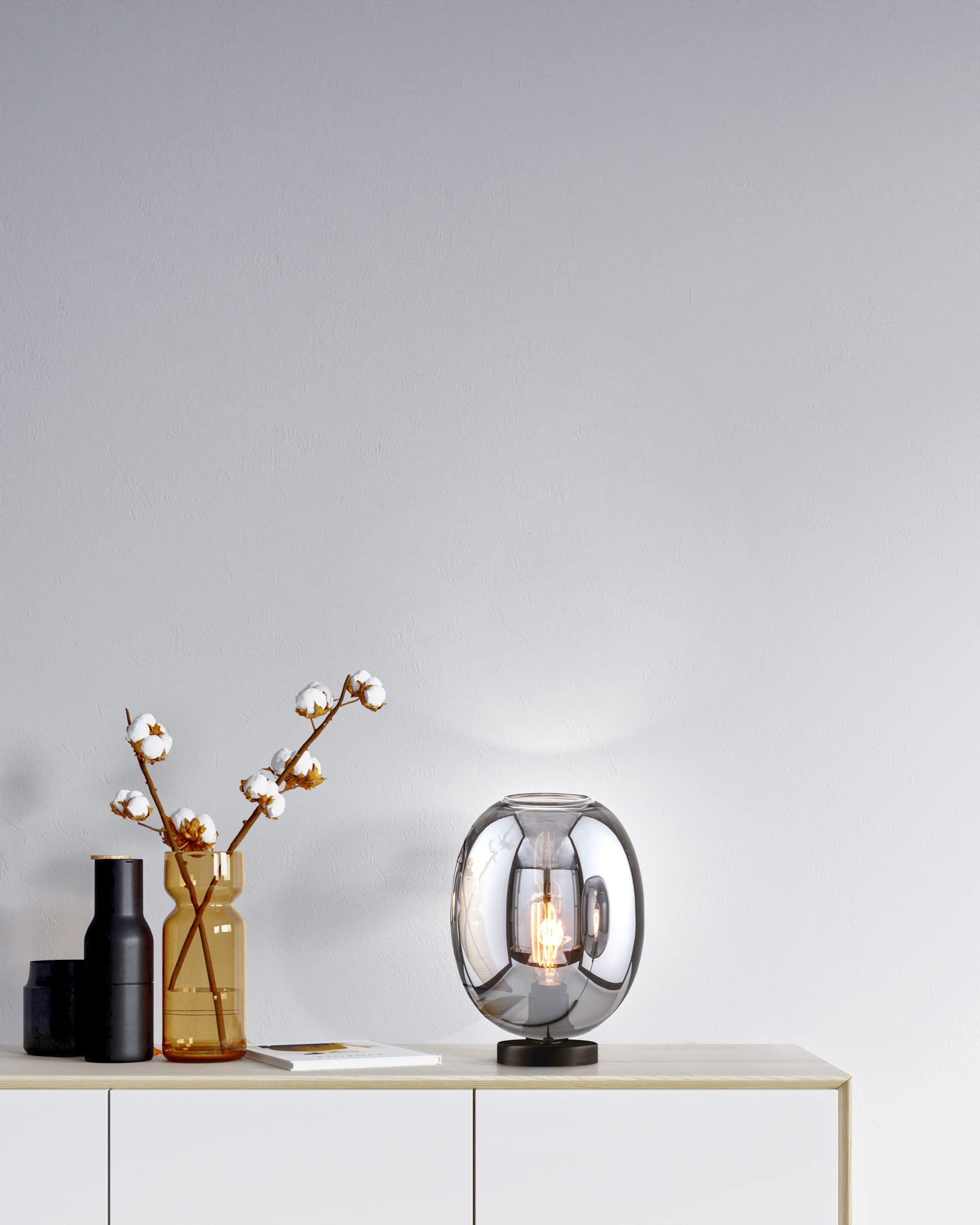 fischer-honsel-nayla-tischleuchte-sandschwarz-rauchglas-e27 image 4