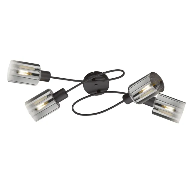 fischer-honsel-iska-deckenleuchte-4-flammig-rauchglas-sandschwarz image 1