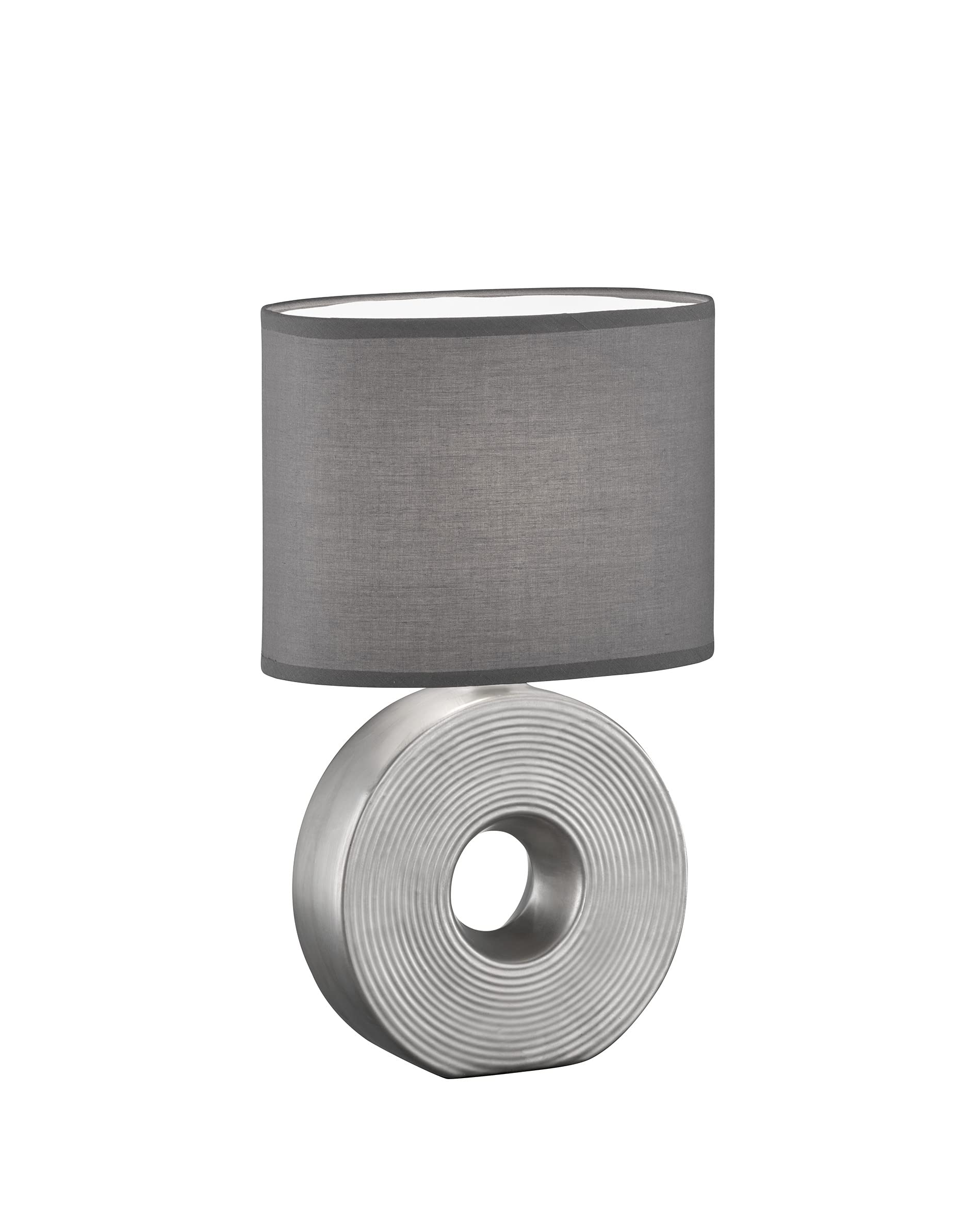 fischer-honsel-eye-tischleuchte-silberfarben-matt-stoffschirm-anthrazit image 1