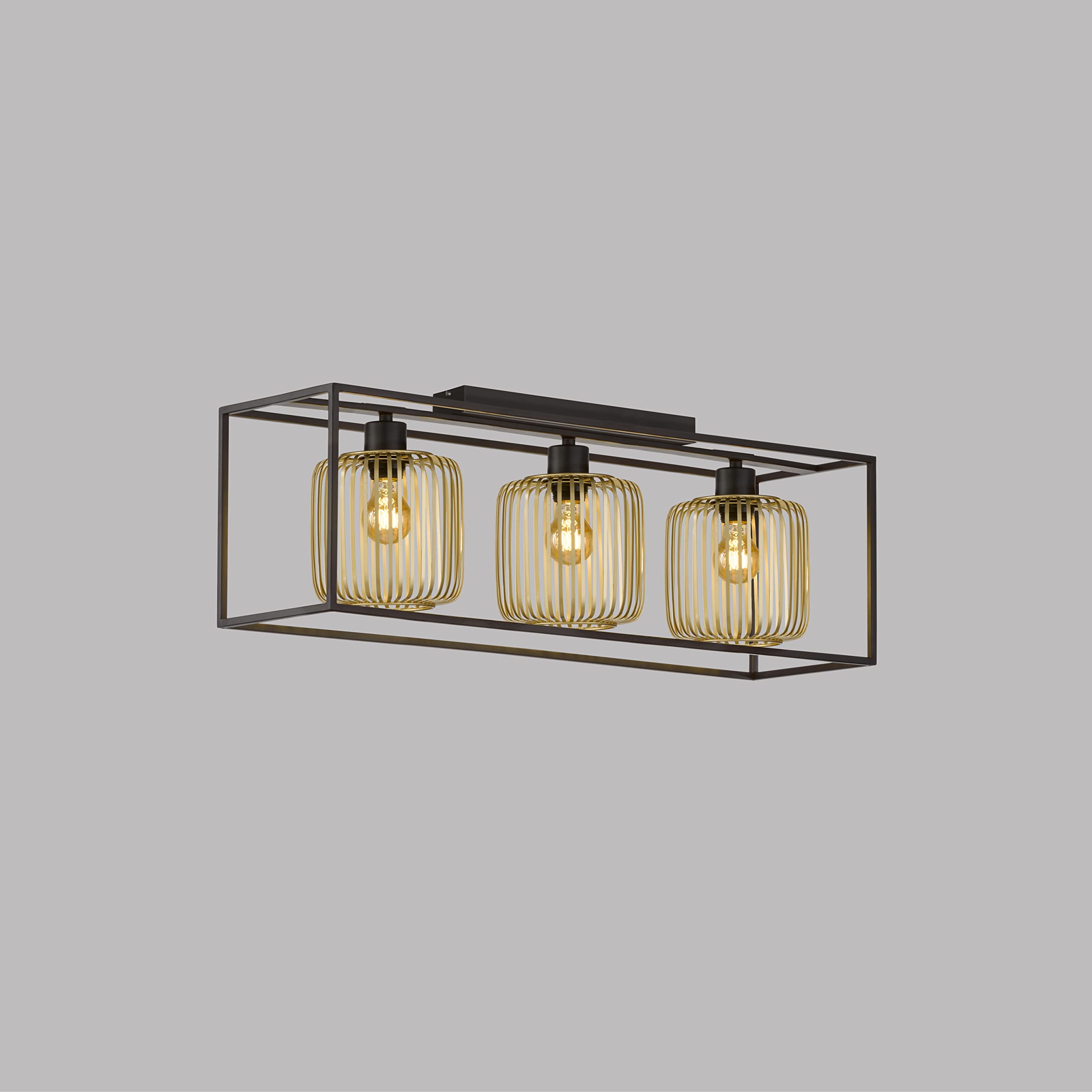 fischer-honsel-deckenleuchte-sandschwarz-gold-3x-e27 image 2