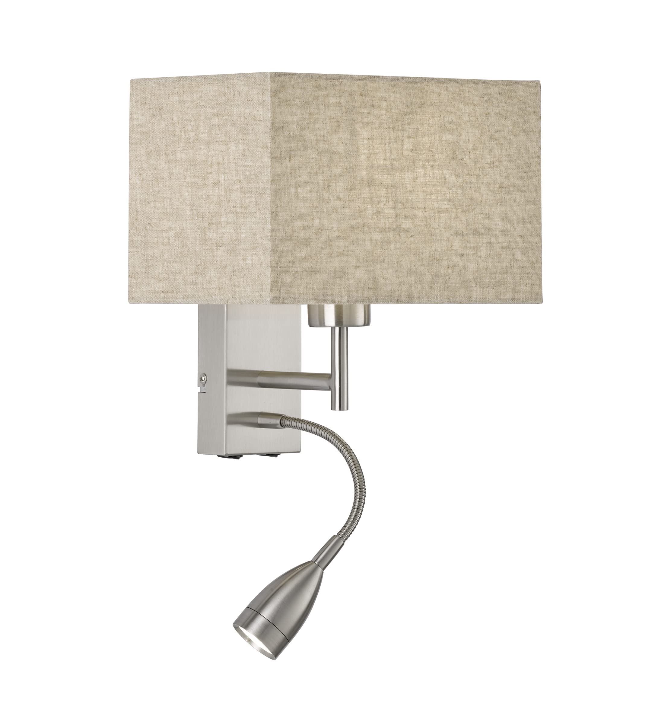 fischer-honsel-dream-30320-wandleuchte-nickel-leinen-mit-lesearm-e27 image 1