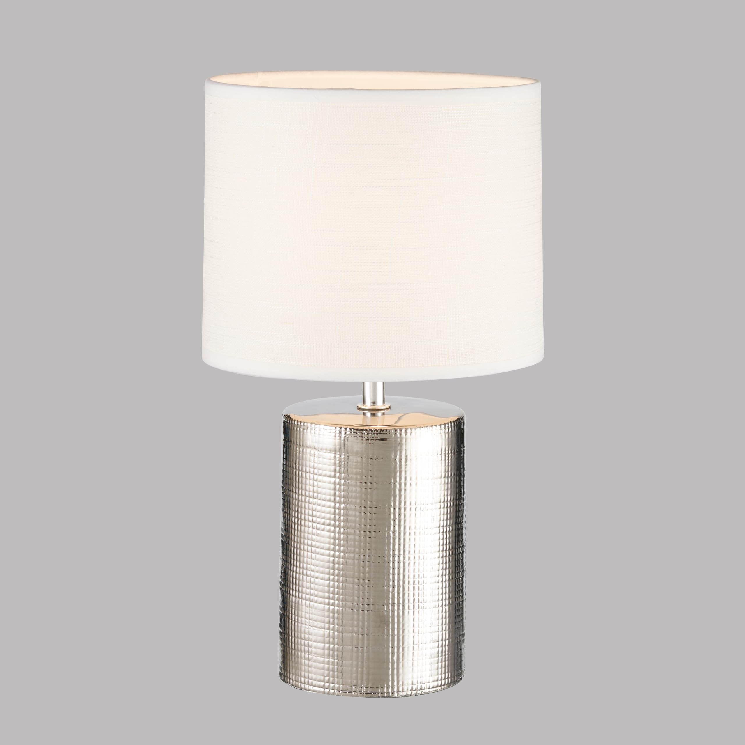 fischer-honsel-prata-tischleuchte-e14-silber-antik-mit-schirm-wei-35-cm image 3