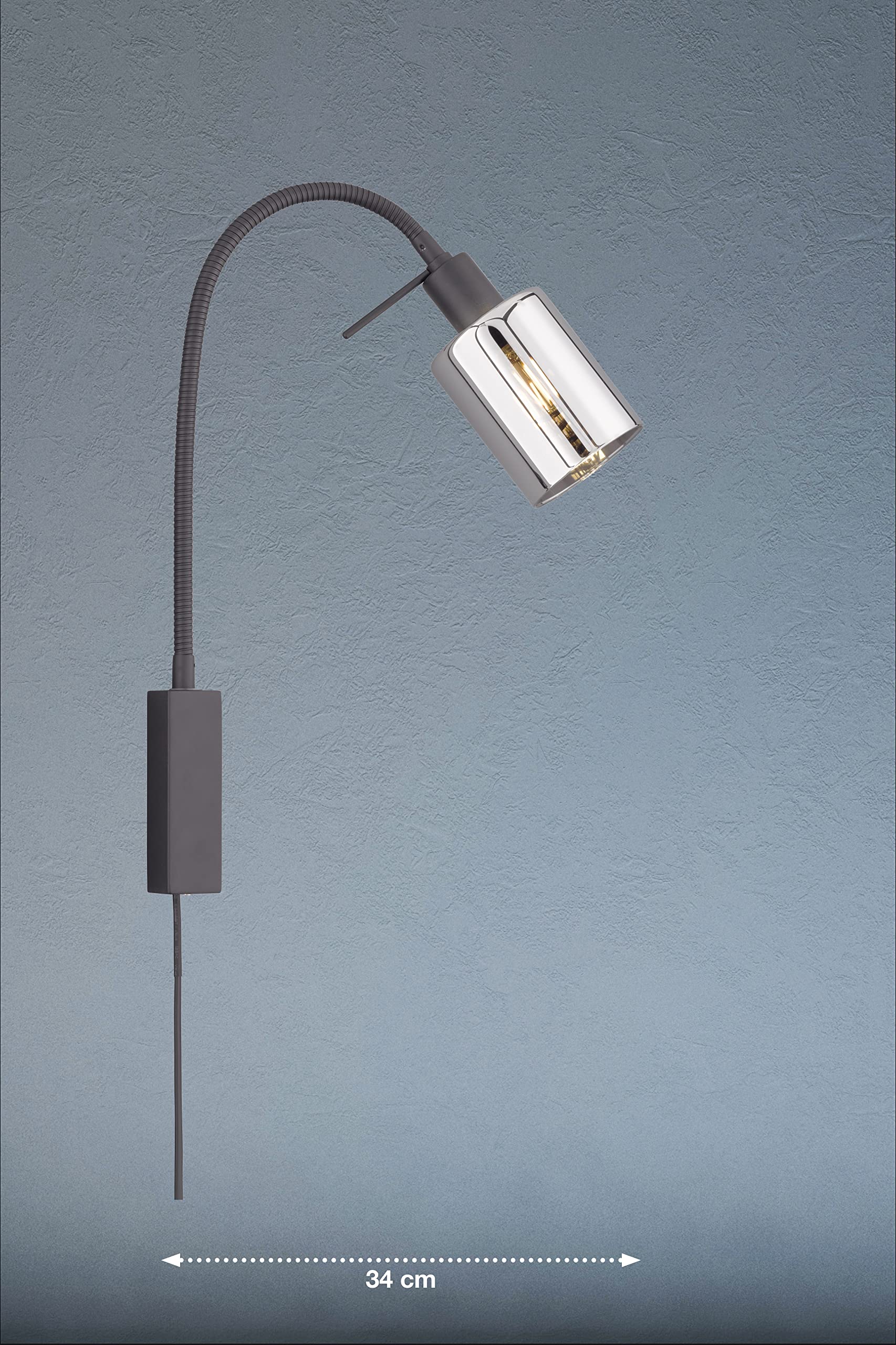fischer-honsel-iska-wandspot-flex-bettleuchte-sandschwarz-e14 image 2