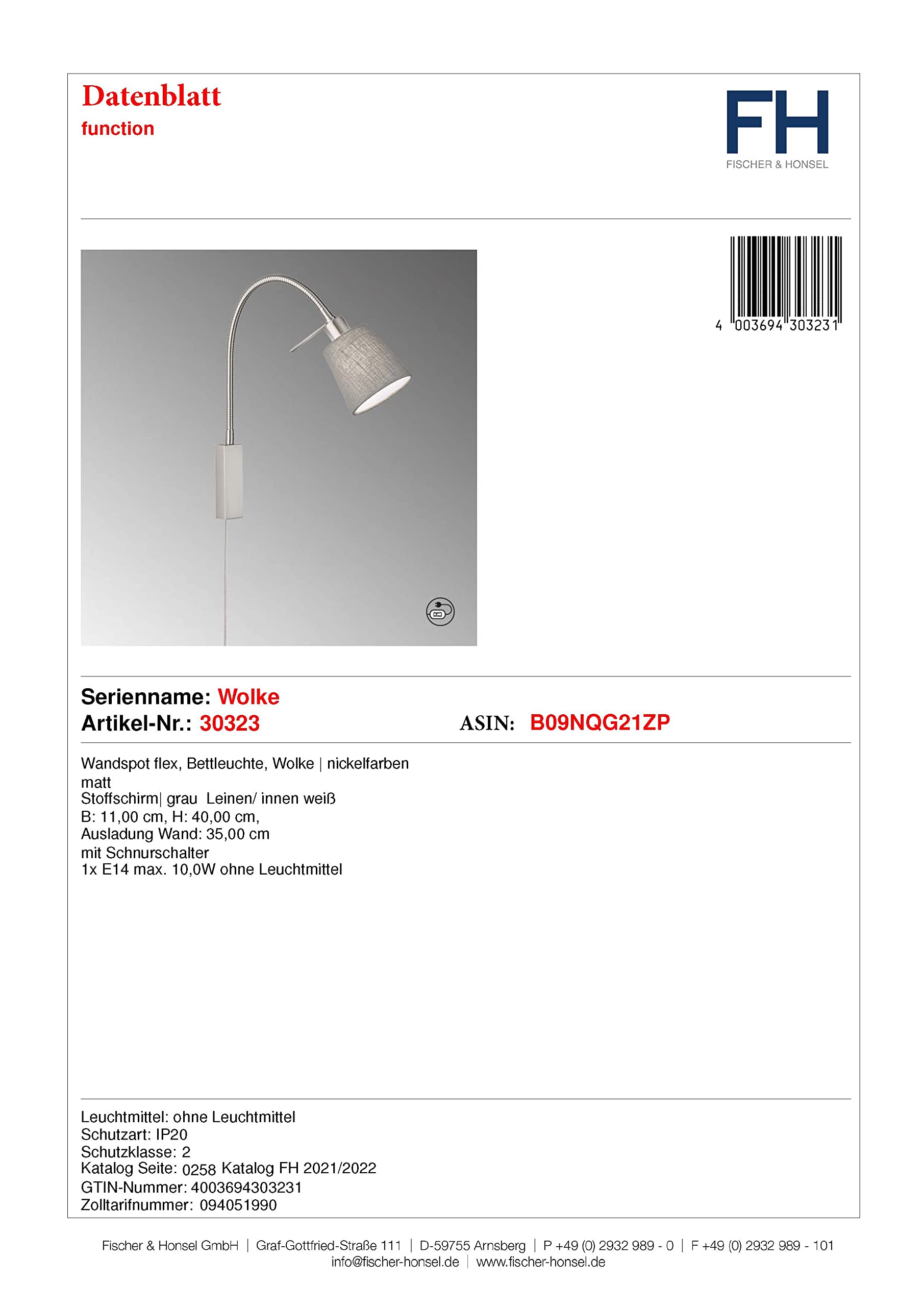 fischer-honsel-flex-wandleuchte-wolke-e14-grau-leinen-mit-schnurschalter image 5